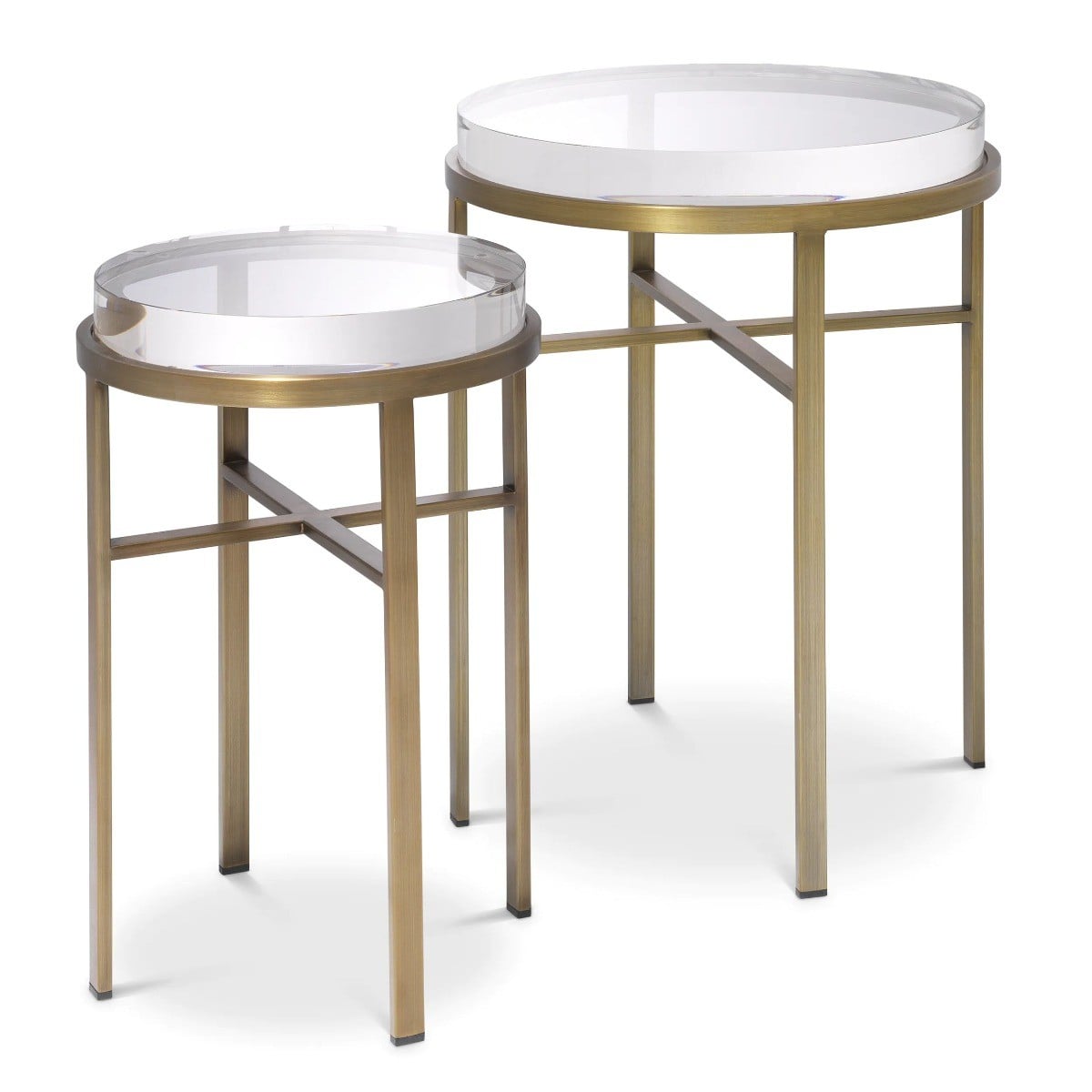 Hoxton Side Table in Brushed Brass - Set of 2
