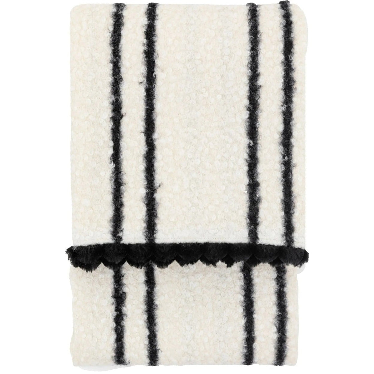 Ophelia Scalloped Throw in Cream & Black