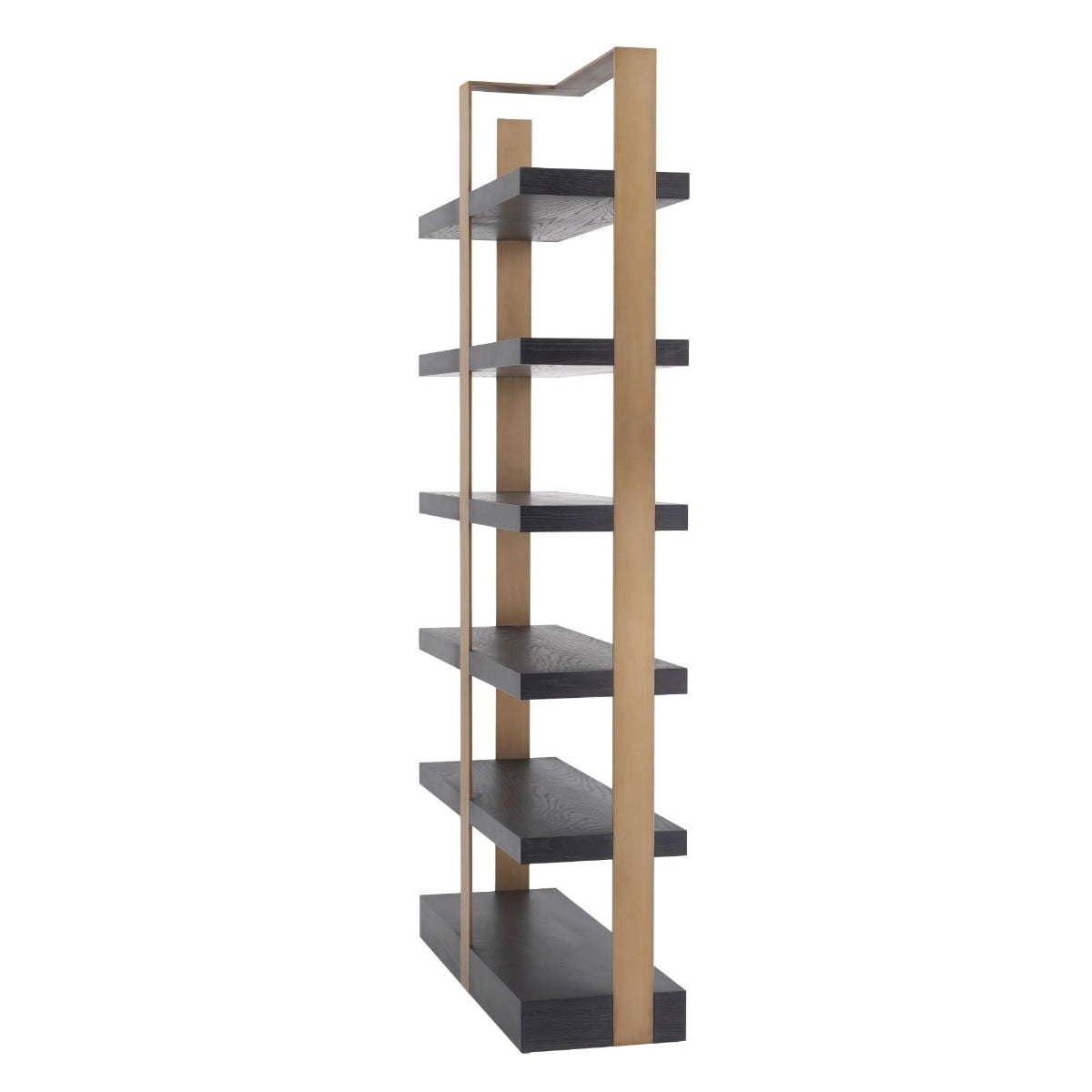 Geo Tall Open Shelving Unit in Brass