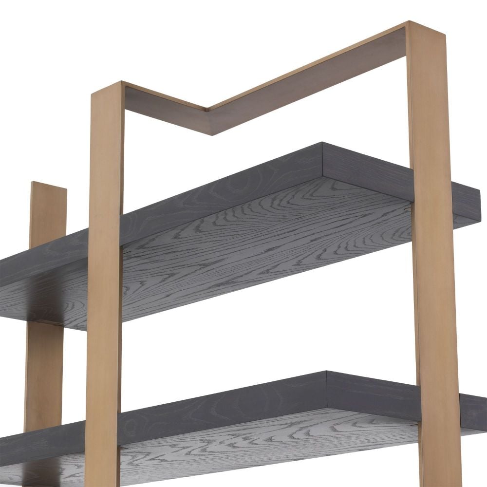 Geo Tall Open Shelving Unit in Brass