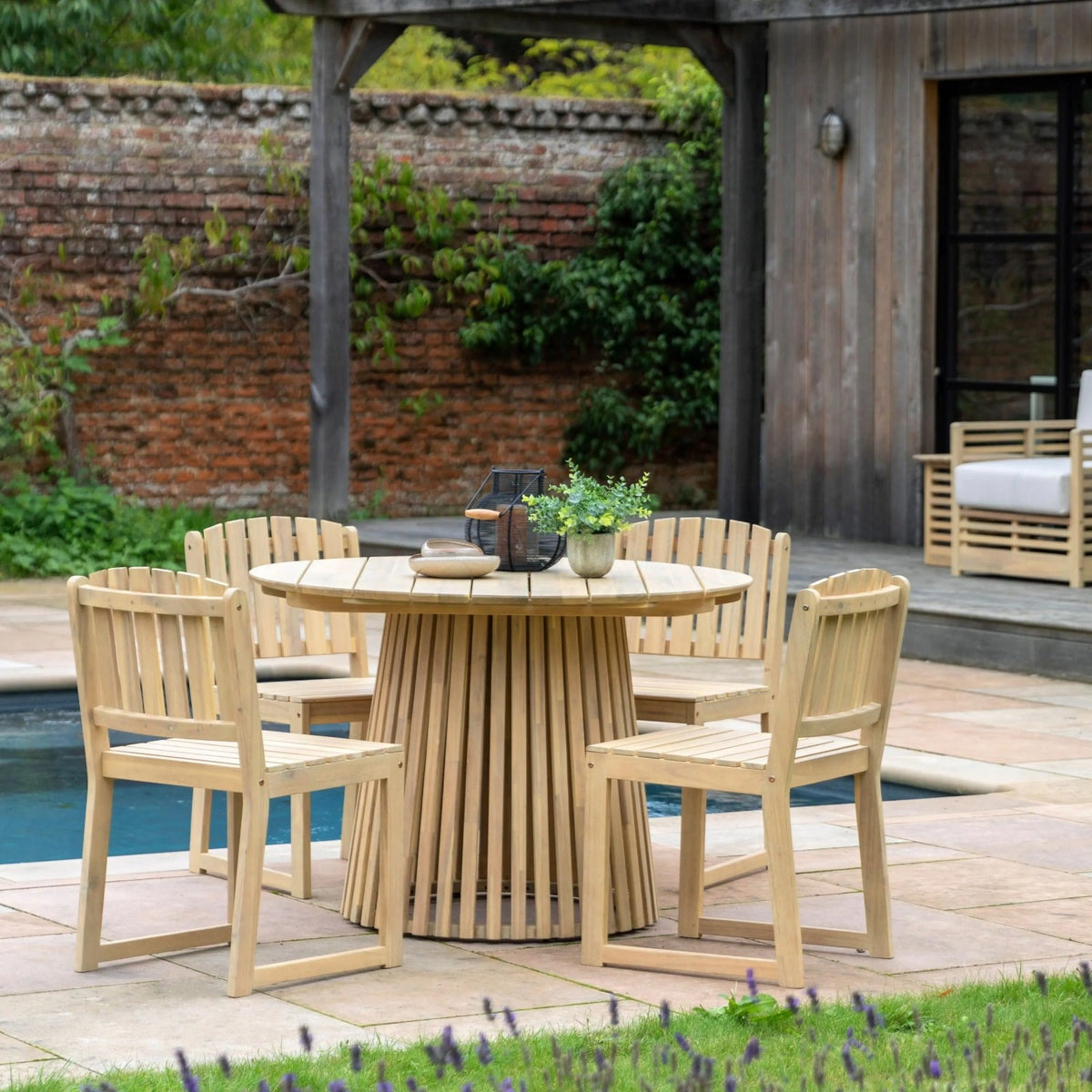 Scalzi Outdoor Round Dining Table - 110cm