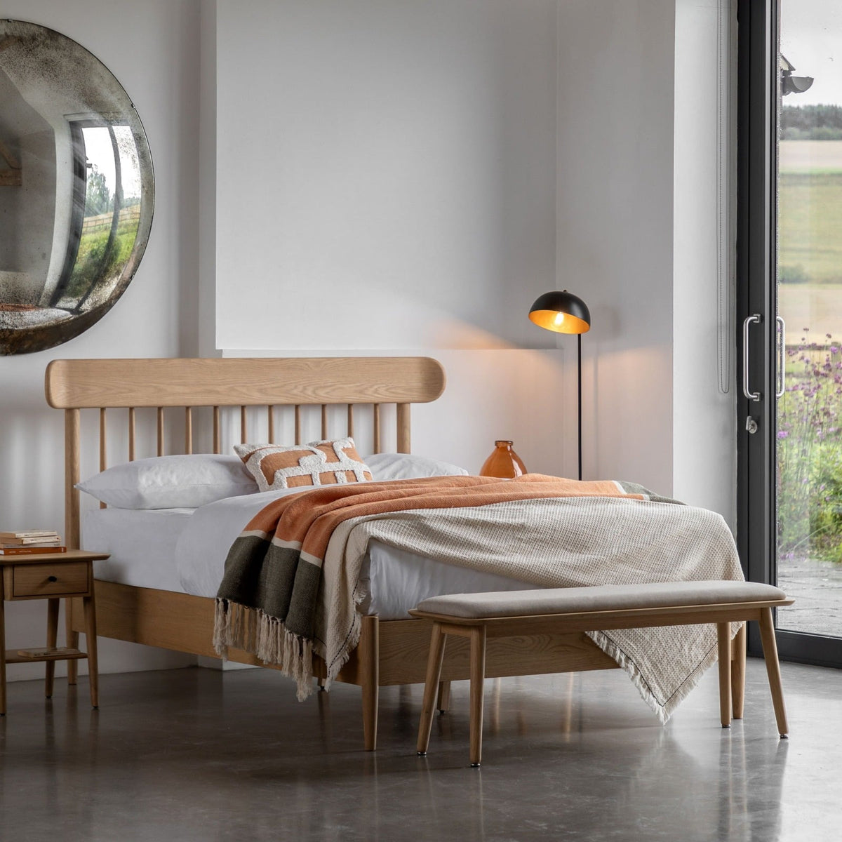 Heath Spindle Double Bed in Natural