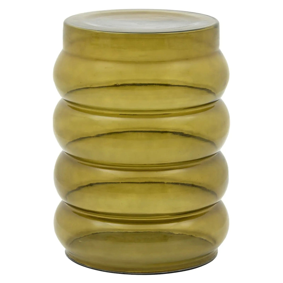 Serano Glass Side Table in Forest Green