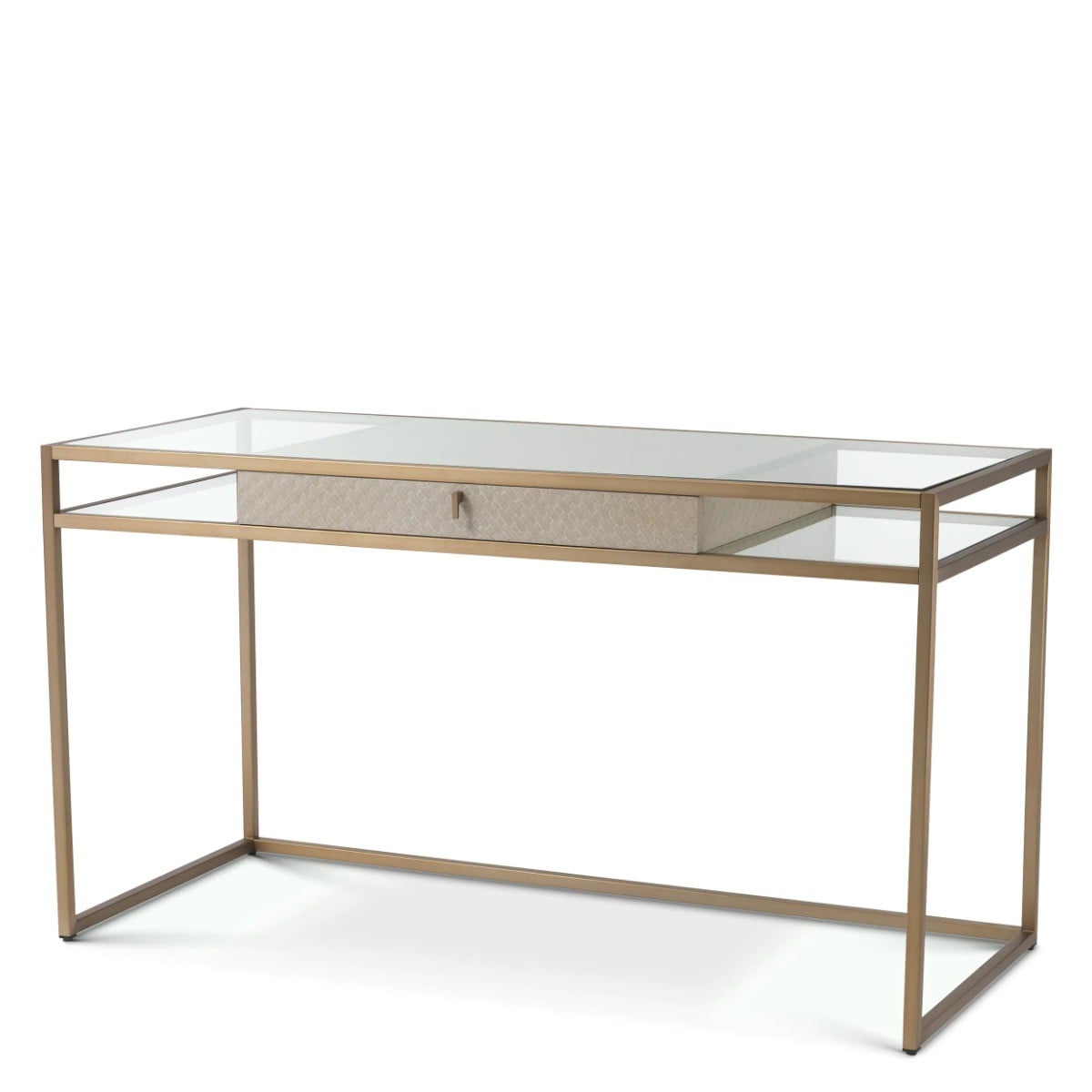 Napa Valley Modern Glass Office Desk in Washed