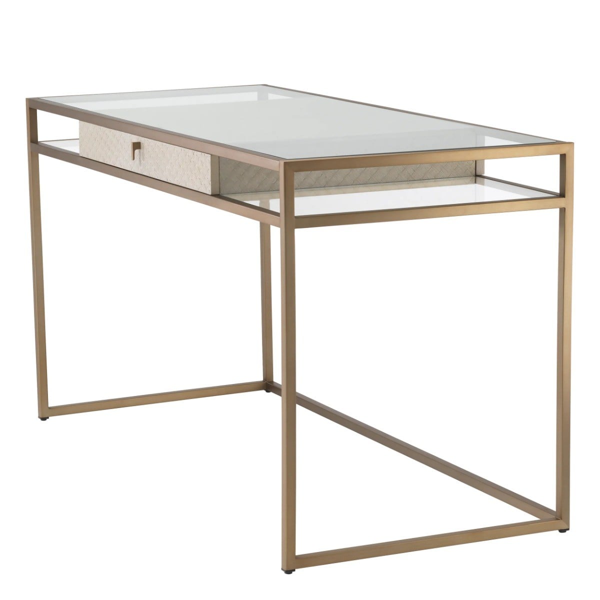 Napa Valley Modern Glass Office Desk in Washed