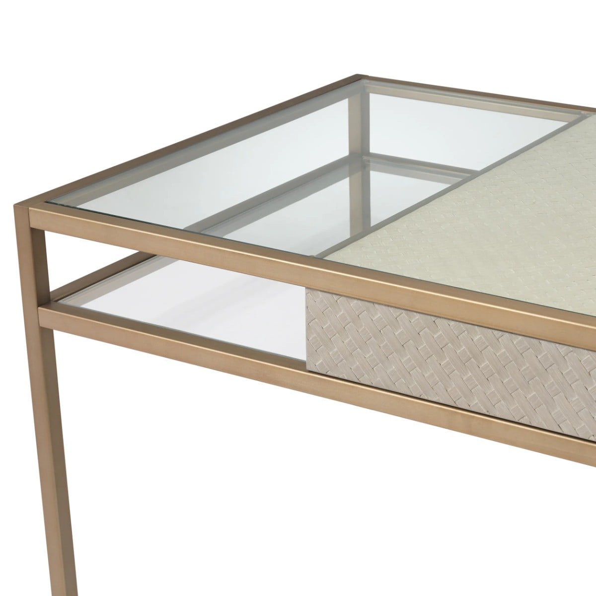 Napa Valley Modern Glass Office Desk in Washed