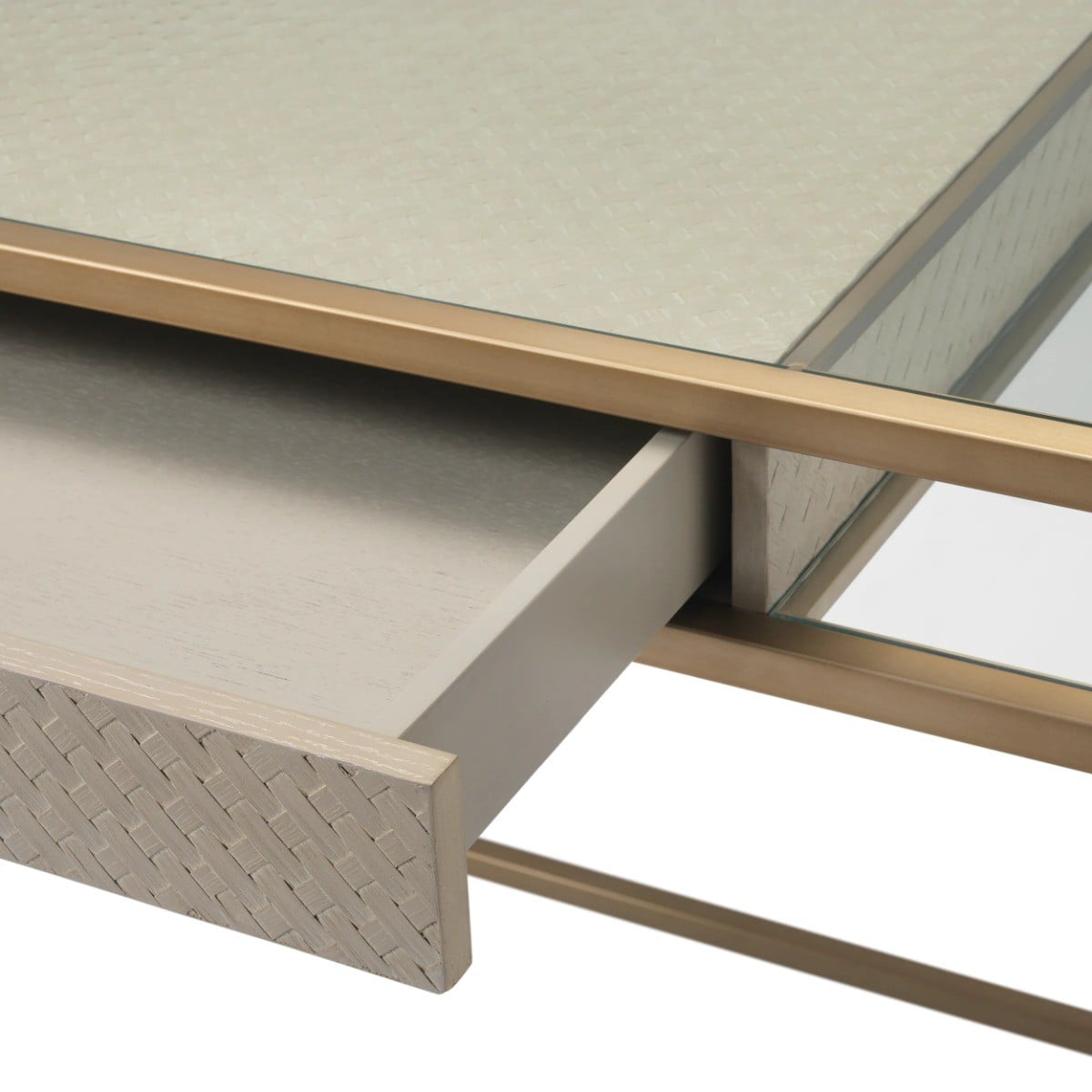 Napa Valley Modern Glass Office Desk in Washed