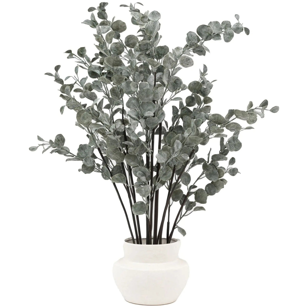 Faux Eucalyptus in Ceramic Pot Ivory