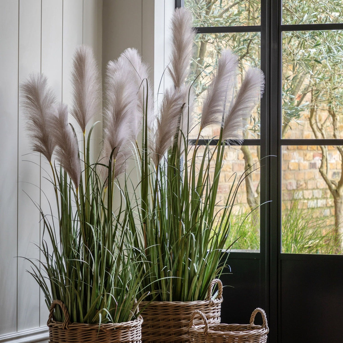 Potted Grass with Pampas Seed Heads Small