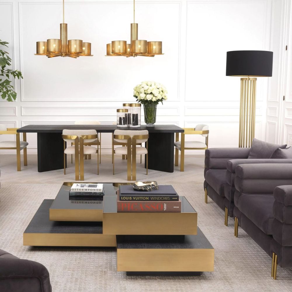 Condo Floor Lamp with Black Shade