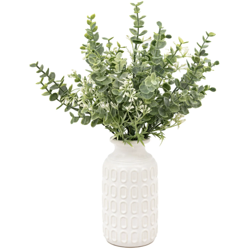 Retro Vase with Eucalyptus