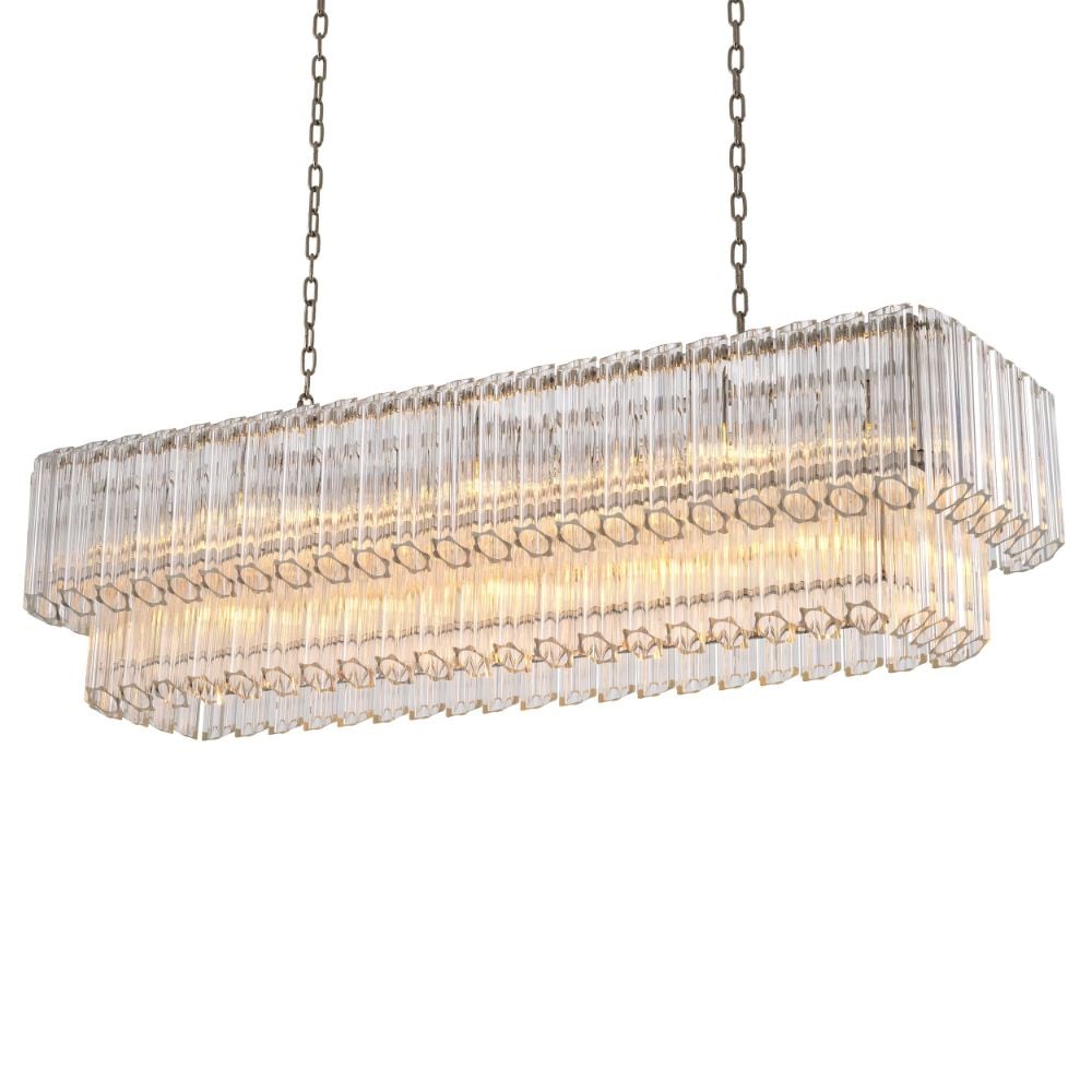 Vittoria Rectangular Chandelier in Nickel