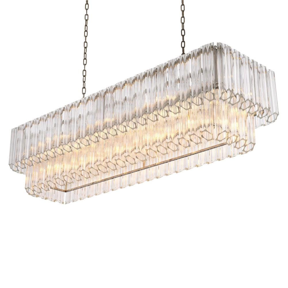 Vittoria Rectangular Chandelier in Nickel
