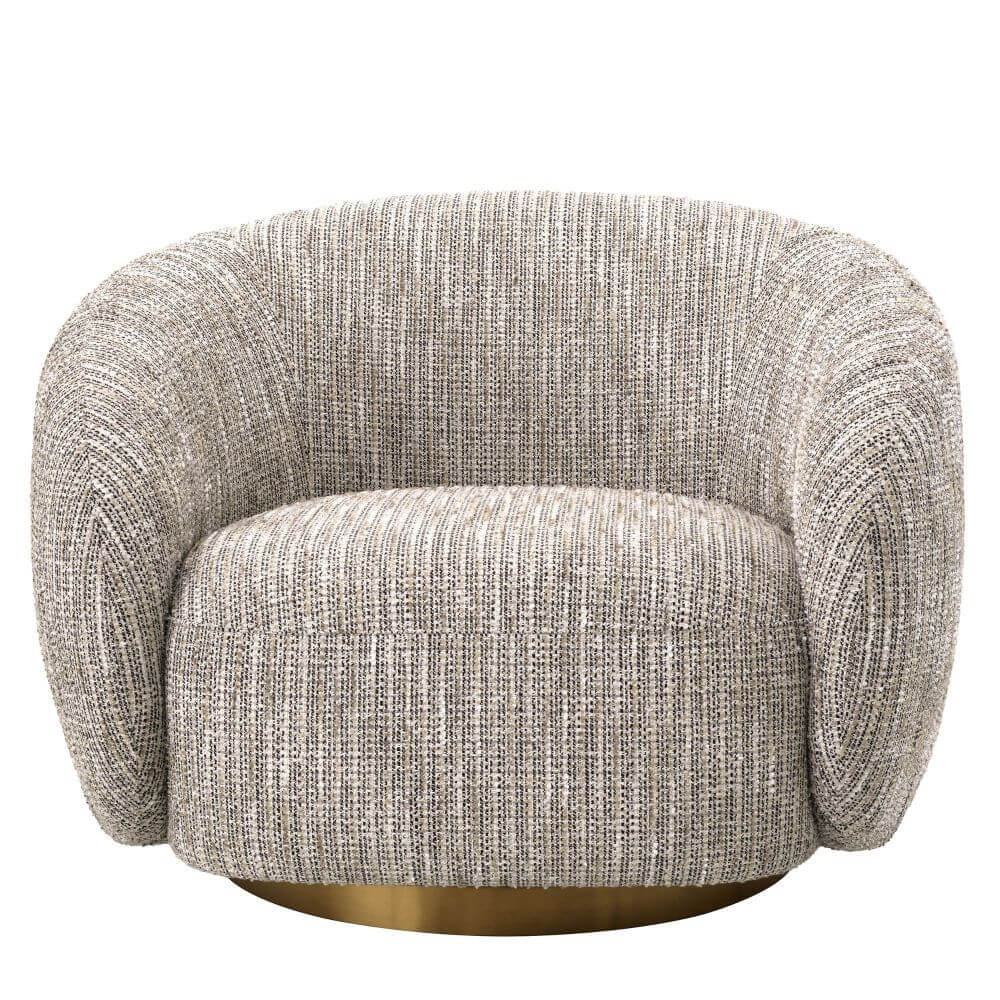 Brice Swivel Chair in Beige