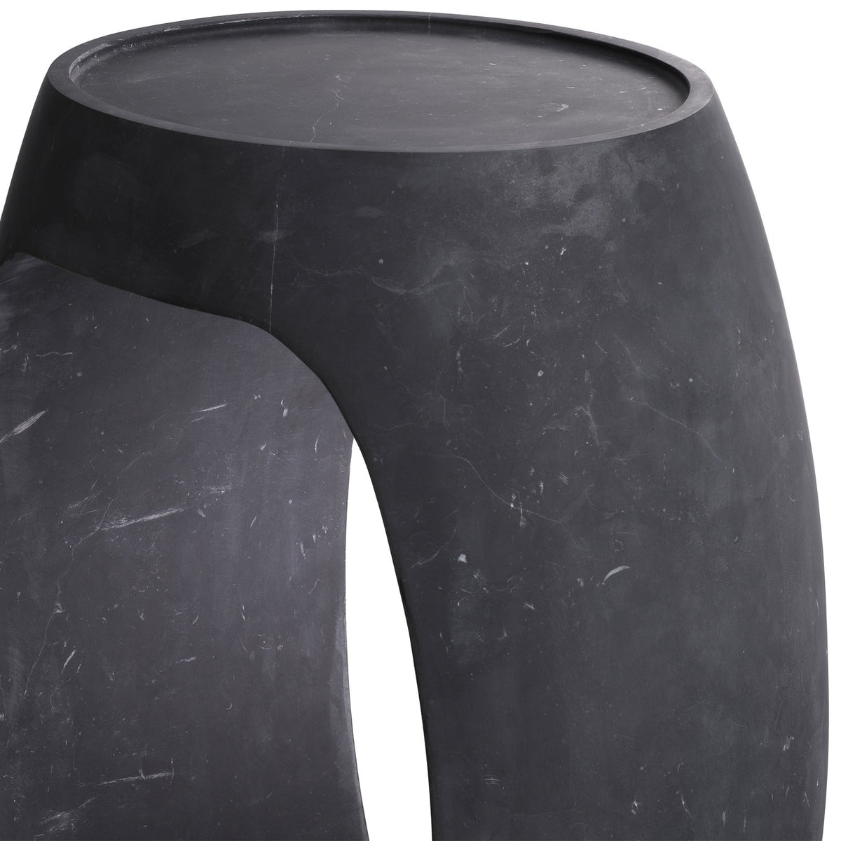 Clipper Side Table in Black Marble