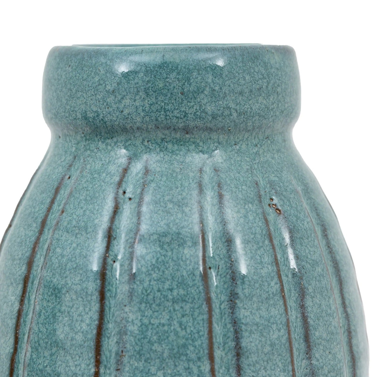 Southwold Ribbed Ceramic Vase Teal Set of 2