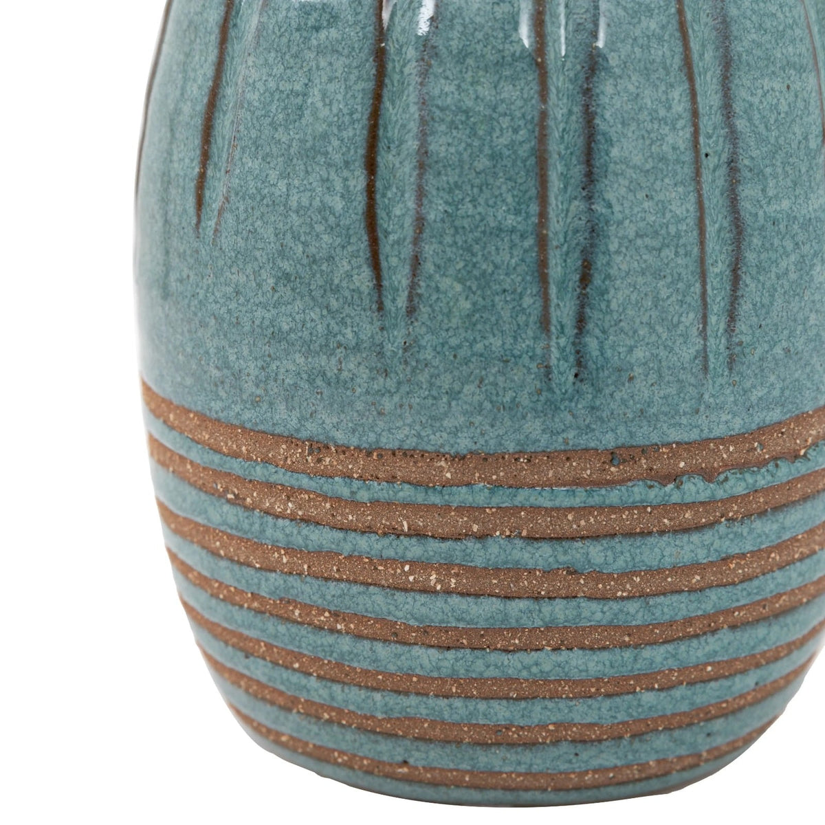 Southwold Ribbed Ceramic Vase Teal Set of 2