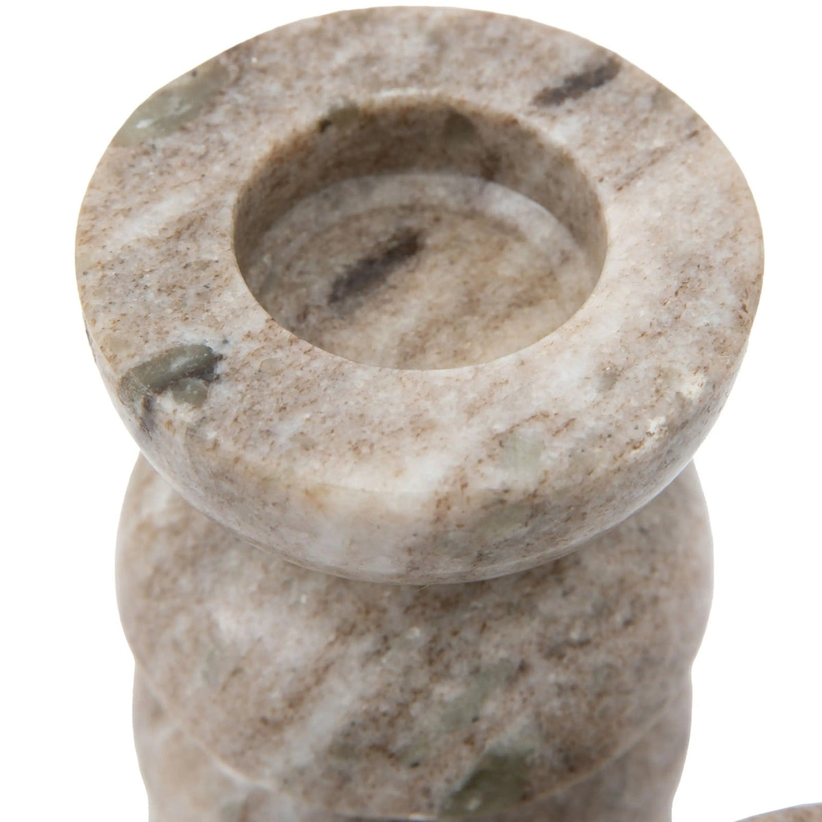Azuaga Marble Candlestick in Sandstone Set of 2