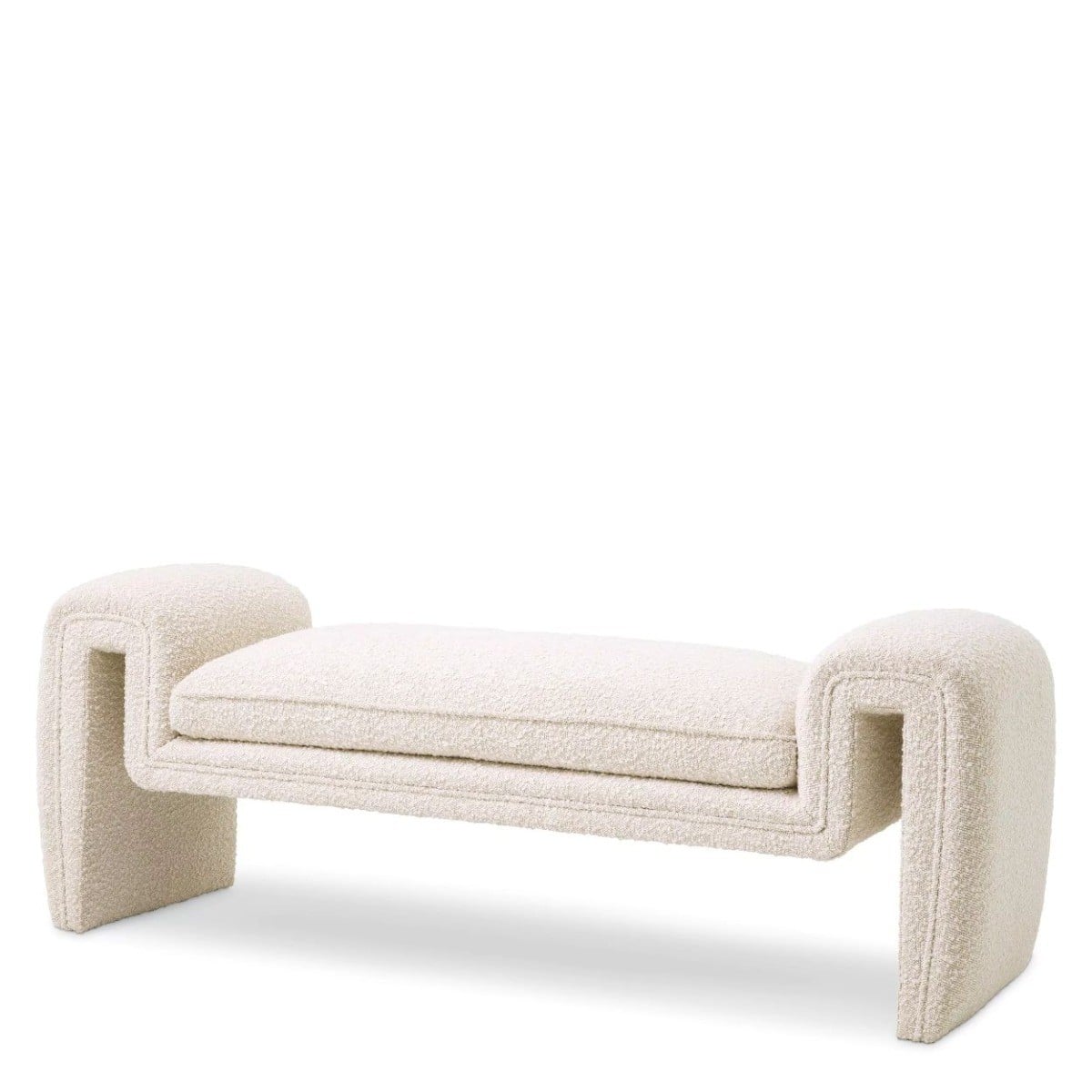Tondo Bench in Bouclé cream