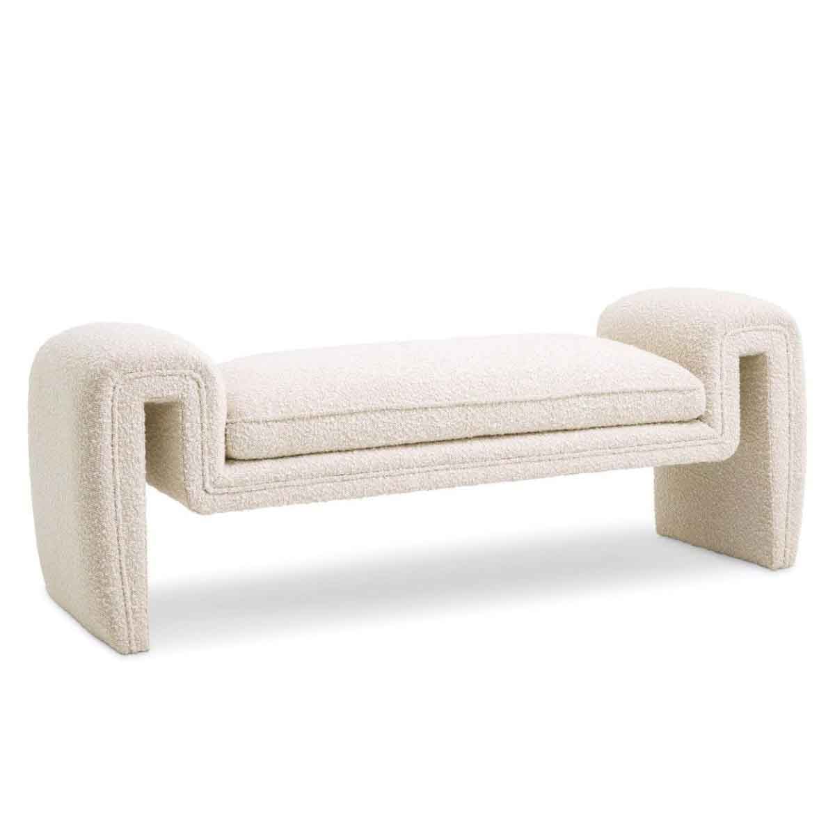 Tondo Bench in Bouclé cream