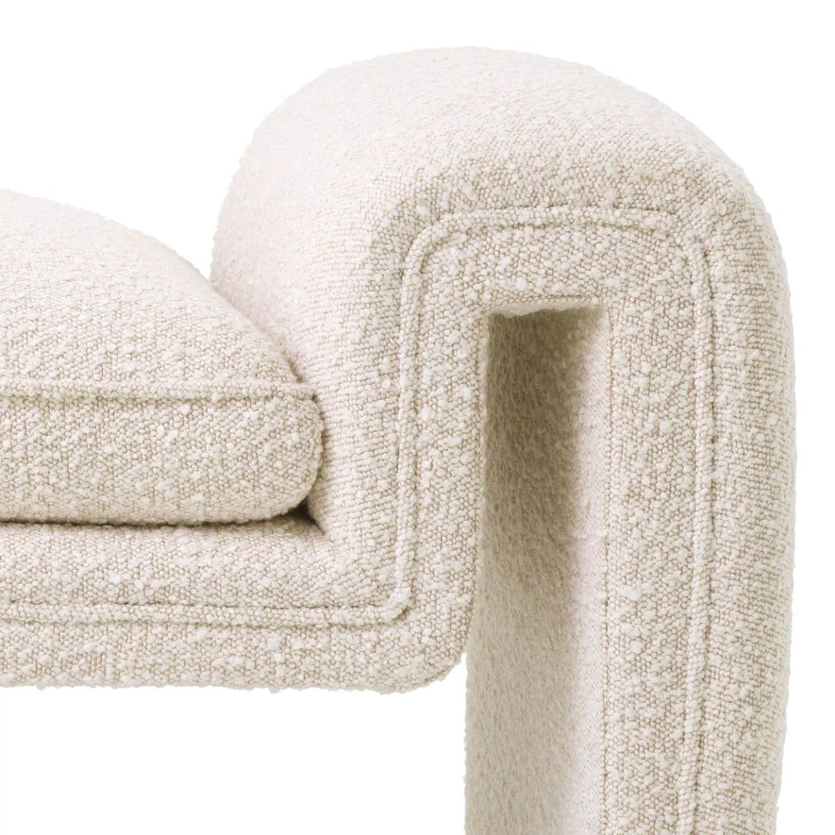 Tondo Bench in Bouclé cream