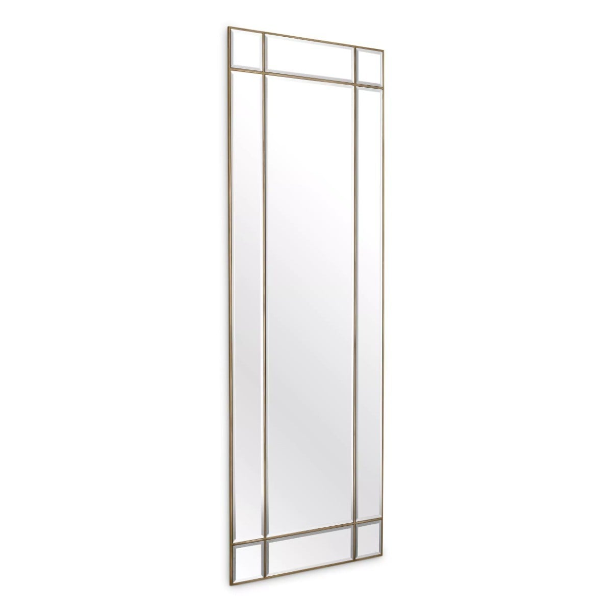Beaumont Rectangular Mirror in Vintage Brass
