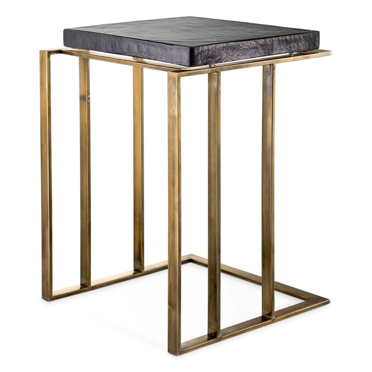 Side Table Crescent in Vintage Brass Finish