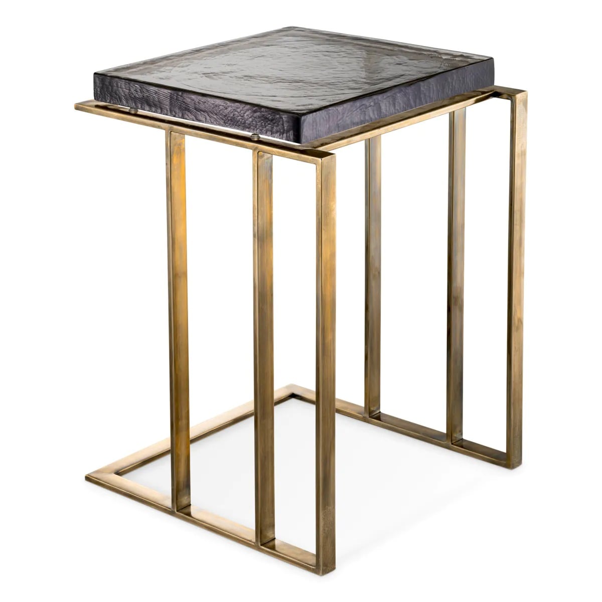Side Table Crescent in Vintage Brass Finish