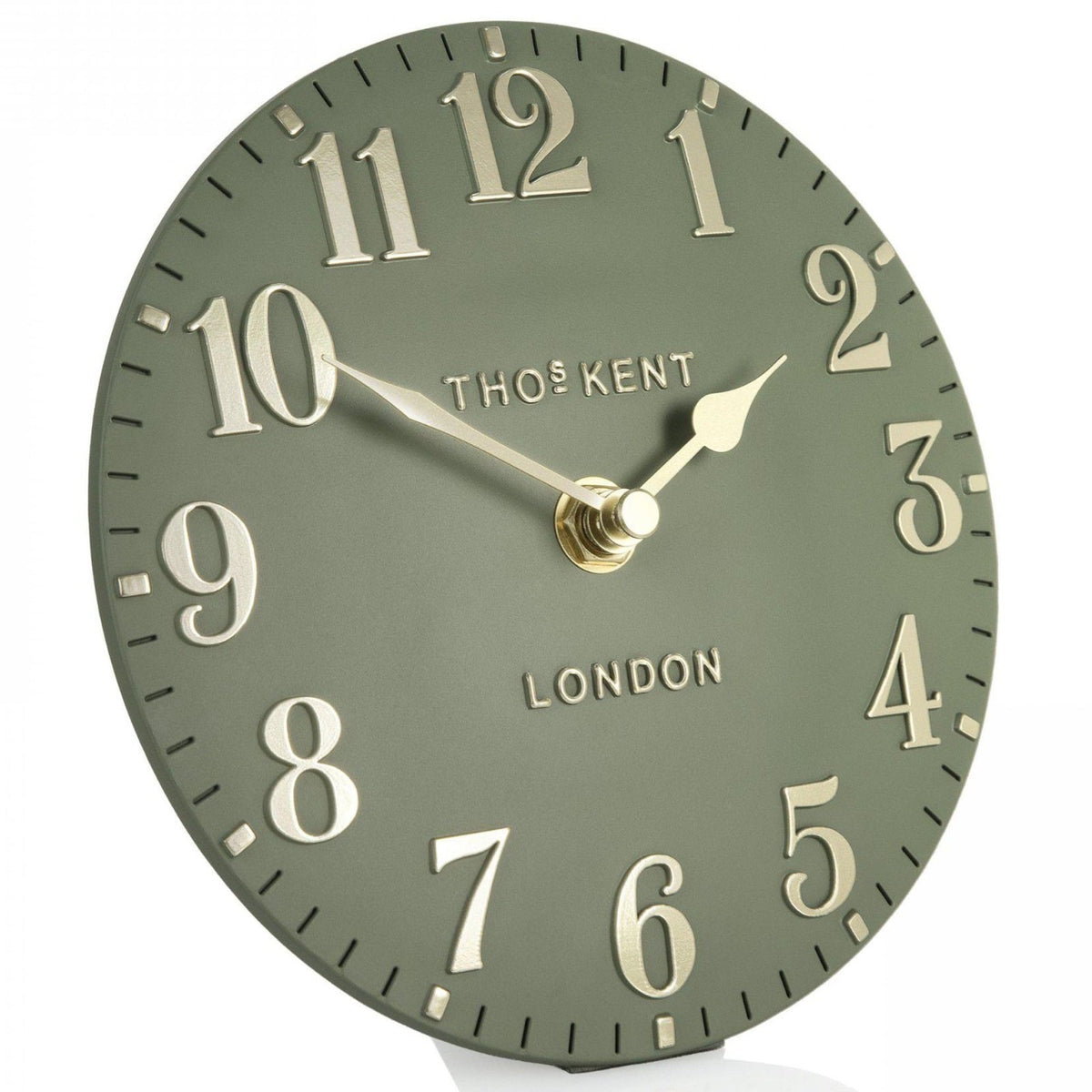 Arabic Mantel Clock in Lichen Green