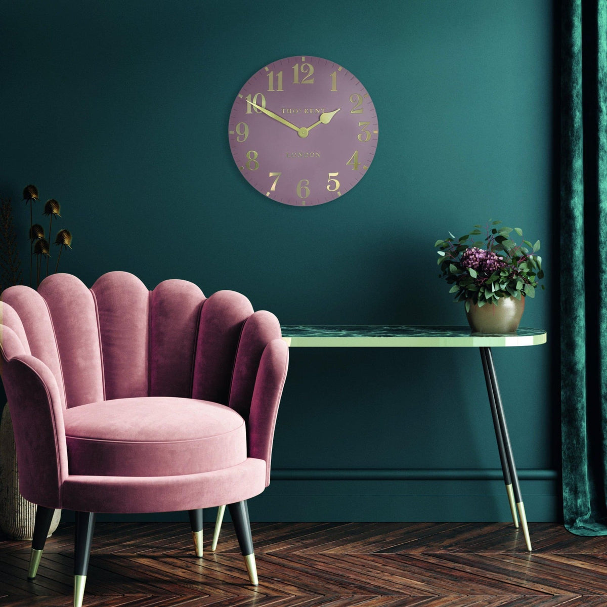 Arabic Wall Clock in Blush Pink - Small