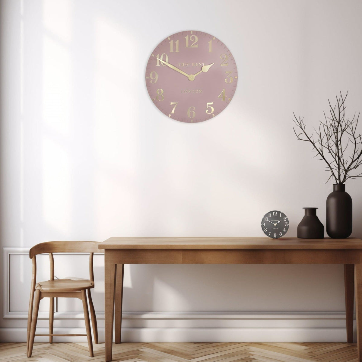 Arabic Wall Clock in Blush Pink - Large