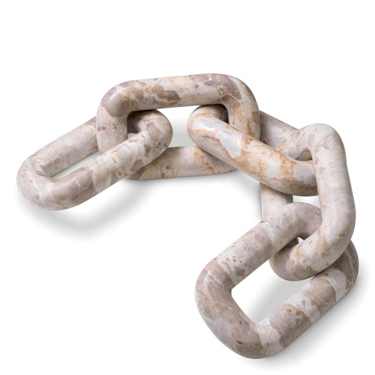 Marble Chain Link Sculpture Decor in Brown