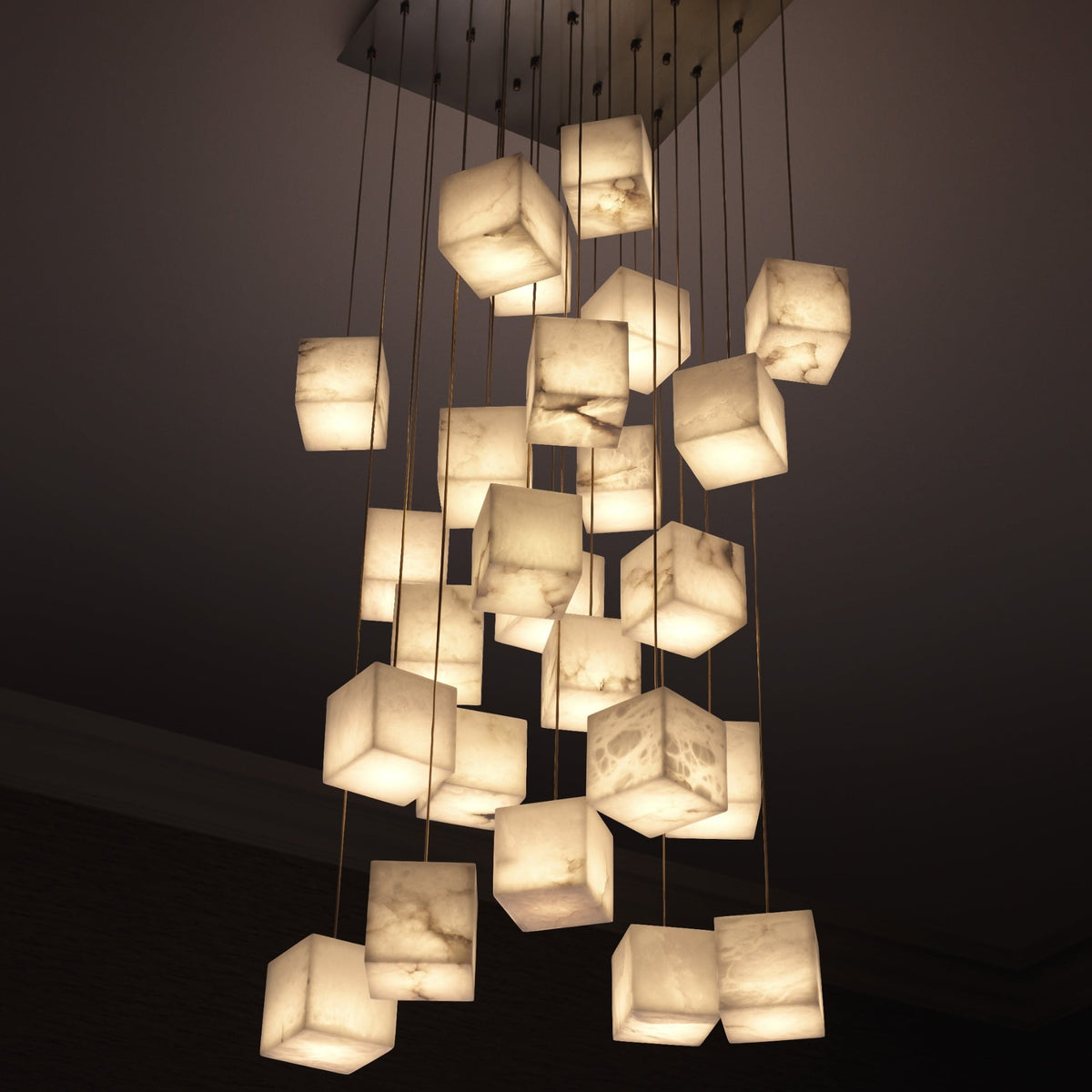Chandelier Duboce in Antique Brass