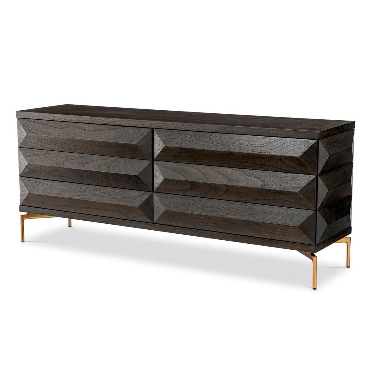 Dresser Denver Dark Oak Veneer and Brass