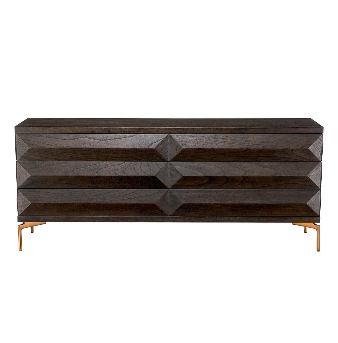 Dresser Denver Dark Oak Veneer and Brass