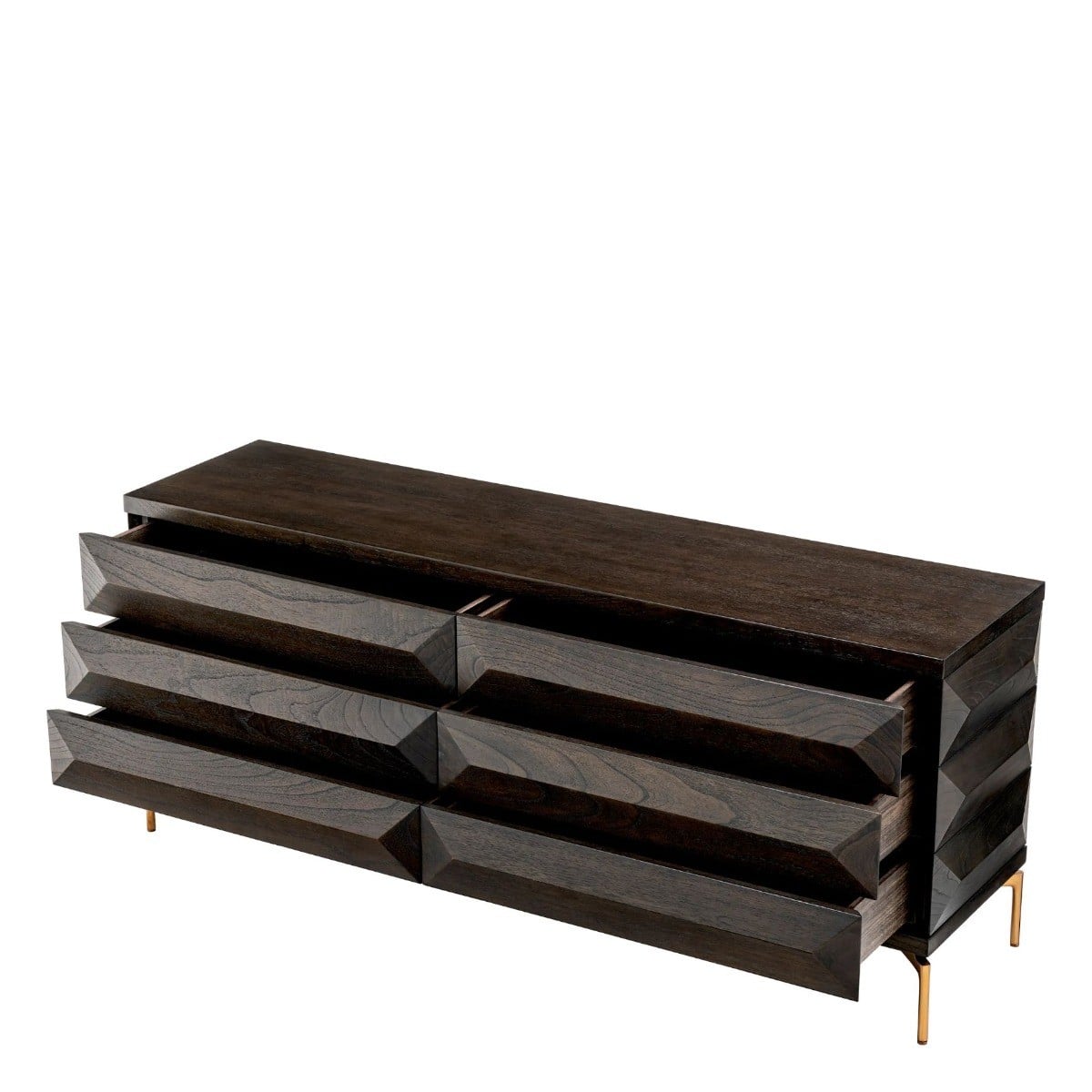 Dresser Denver Dark Oak Veneer and Brass