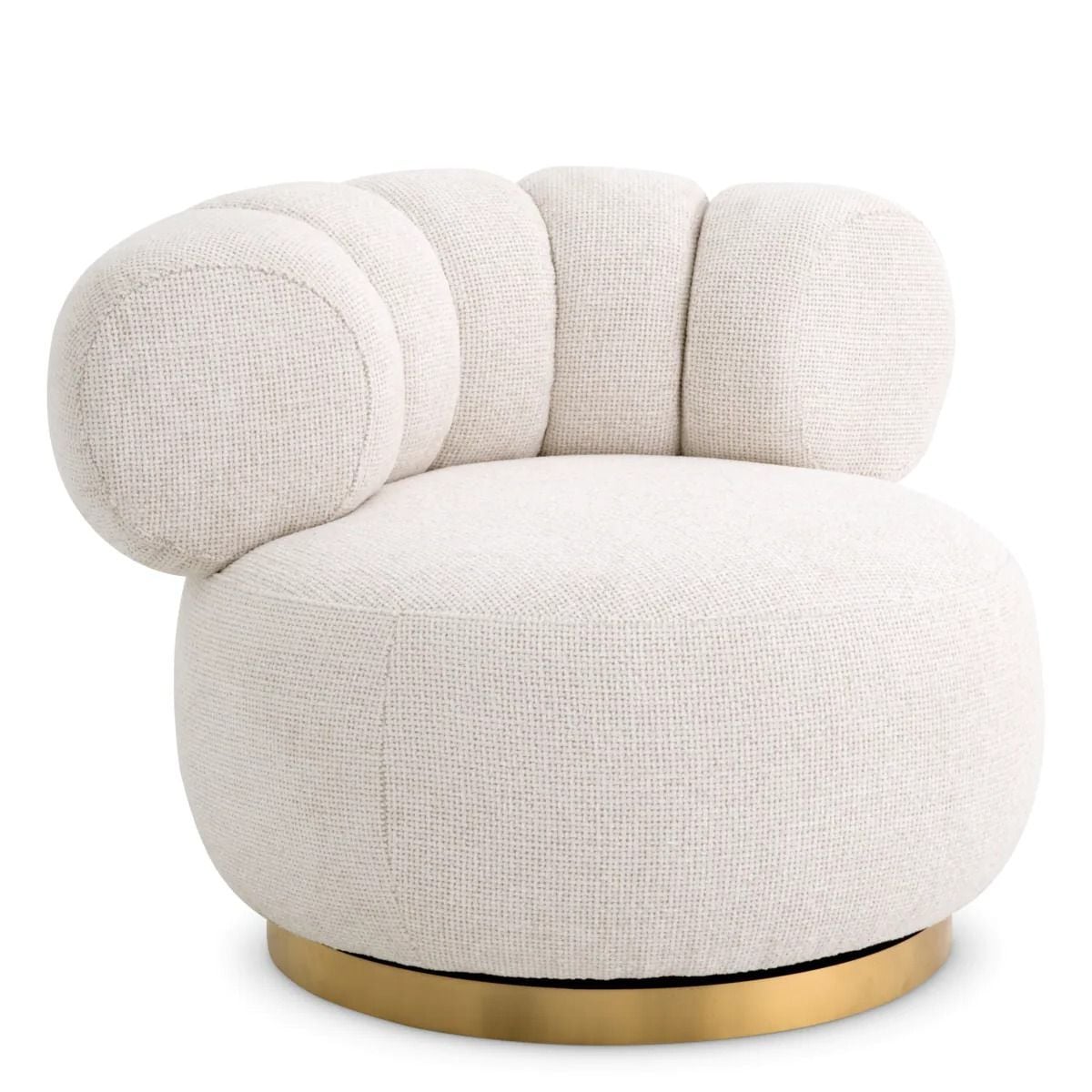 Phedra Swivel Chair in Off White