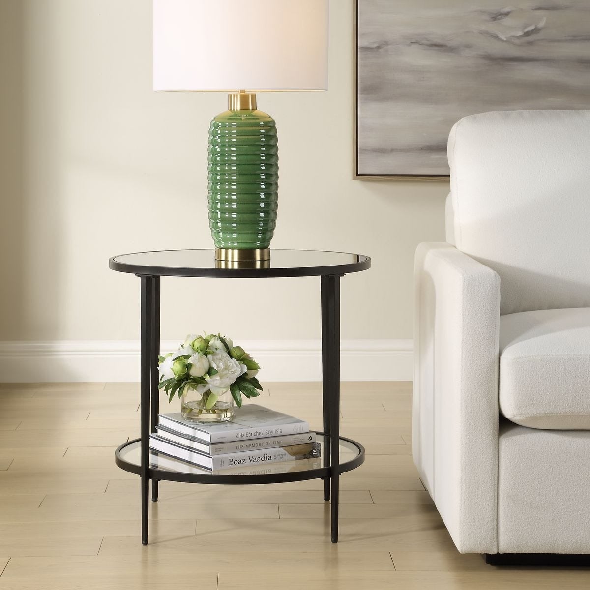 Asher Round Black Side Table