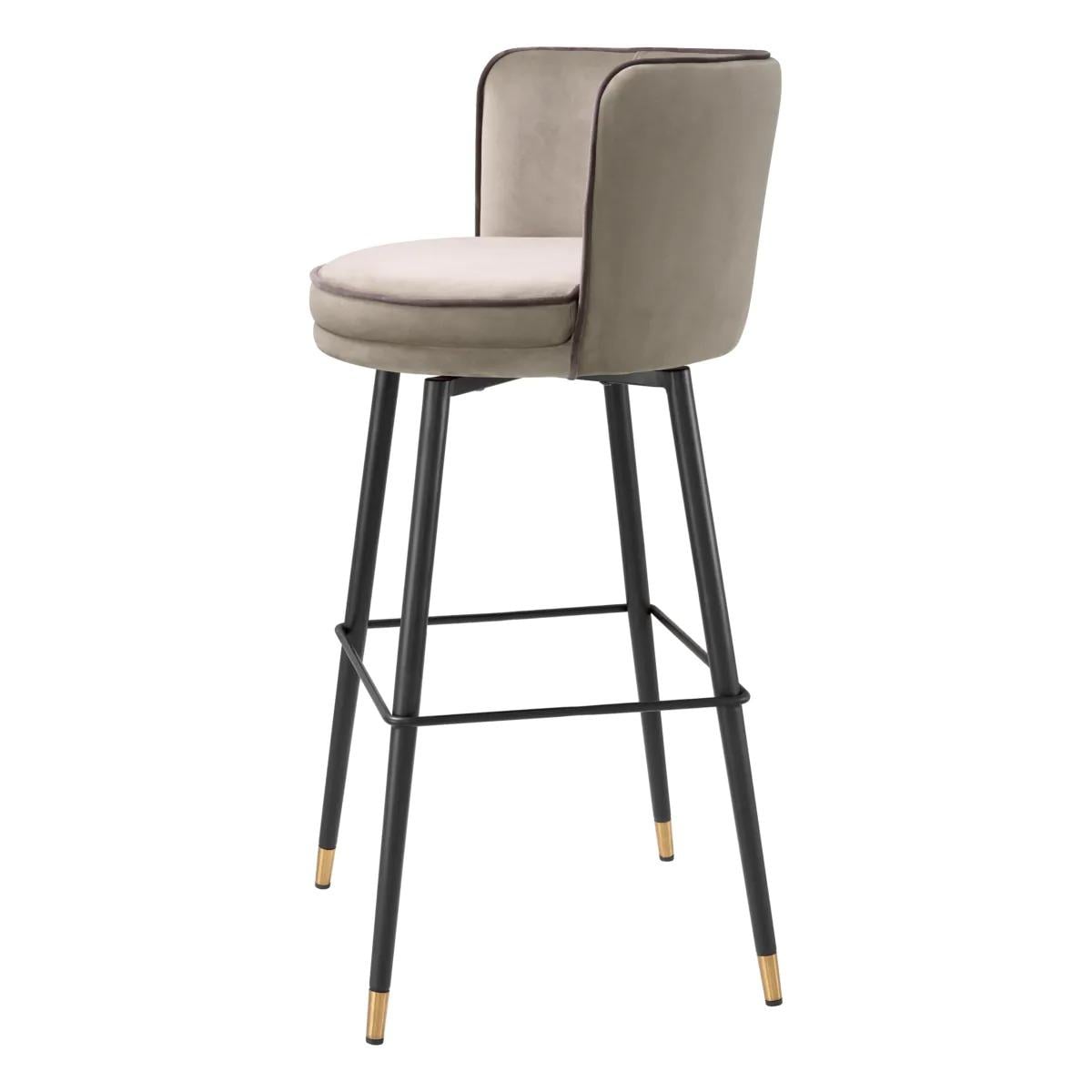 Bar Stool Grenada Savona Greige Velvet