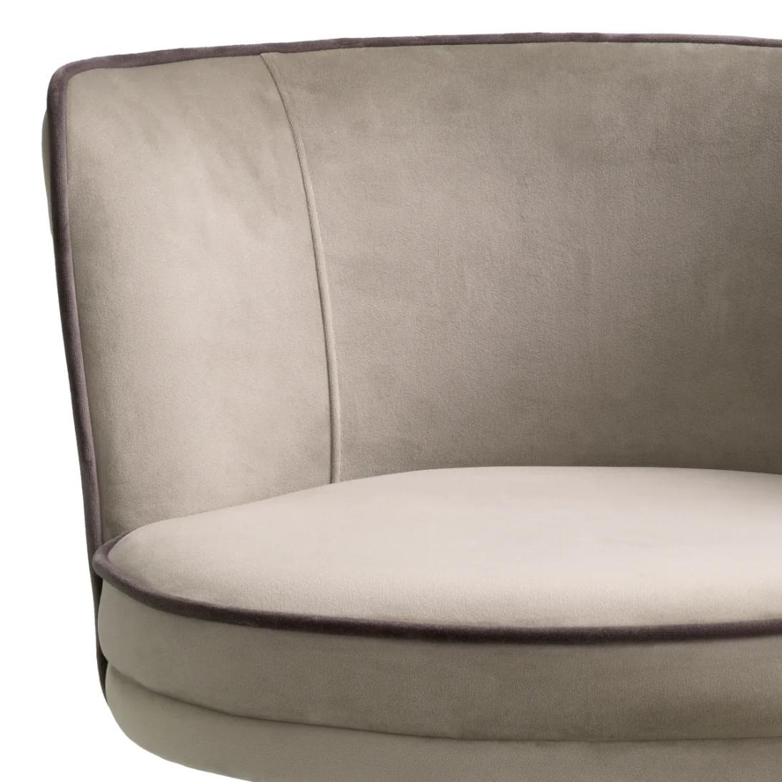 Bar Stool Grenada Savona Greige Velvet