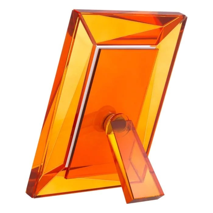 Picture Frame Obliquity L set of 2 Orange Crystal Glass