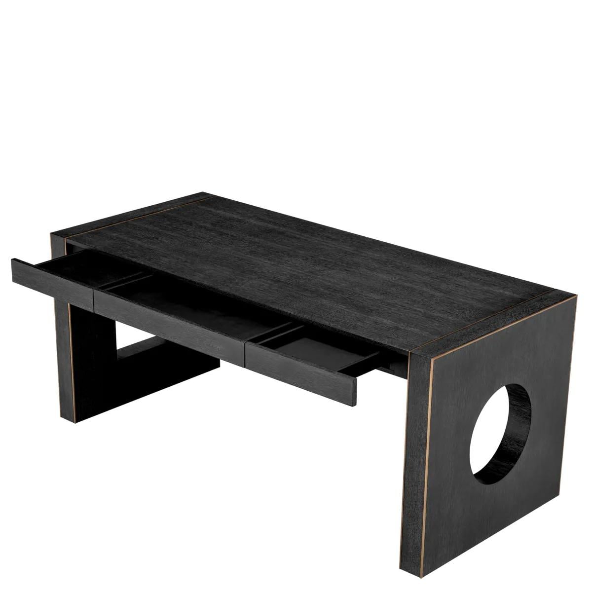 Desk Rovigo in Charcoal Grey Oak Veneer