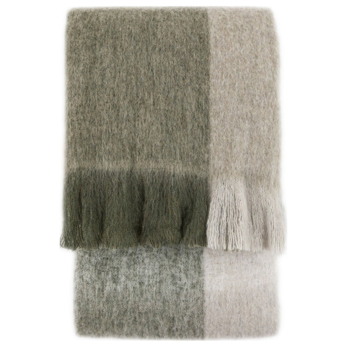 Heritage Check Faux Mohair Throw in Green
