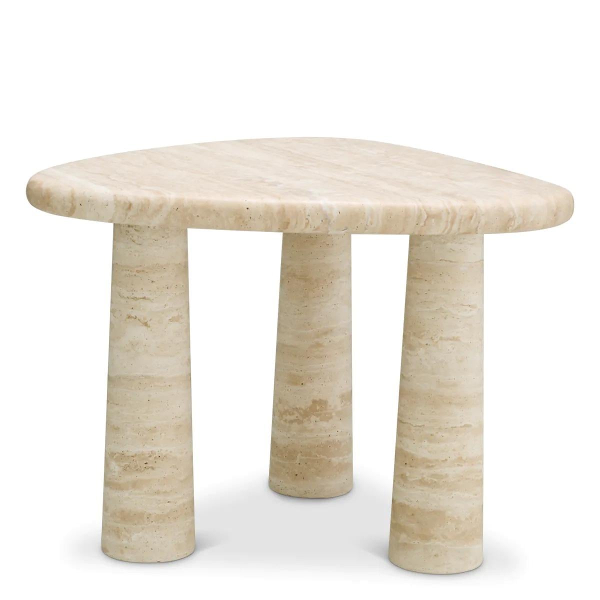 Larino Side Table in Travertine - Small