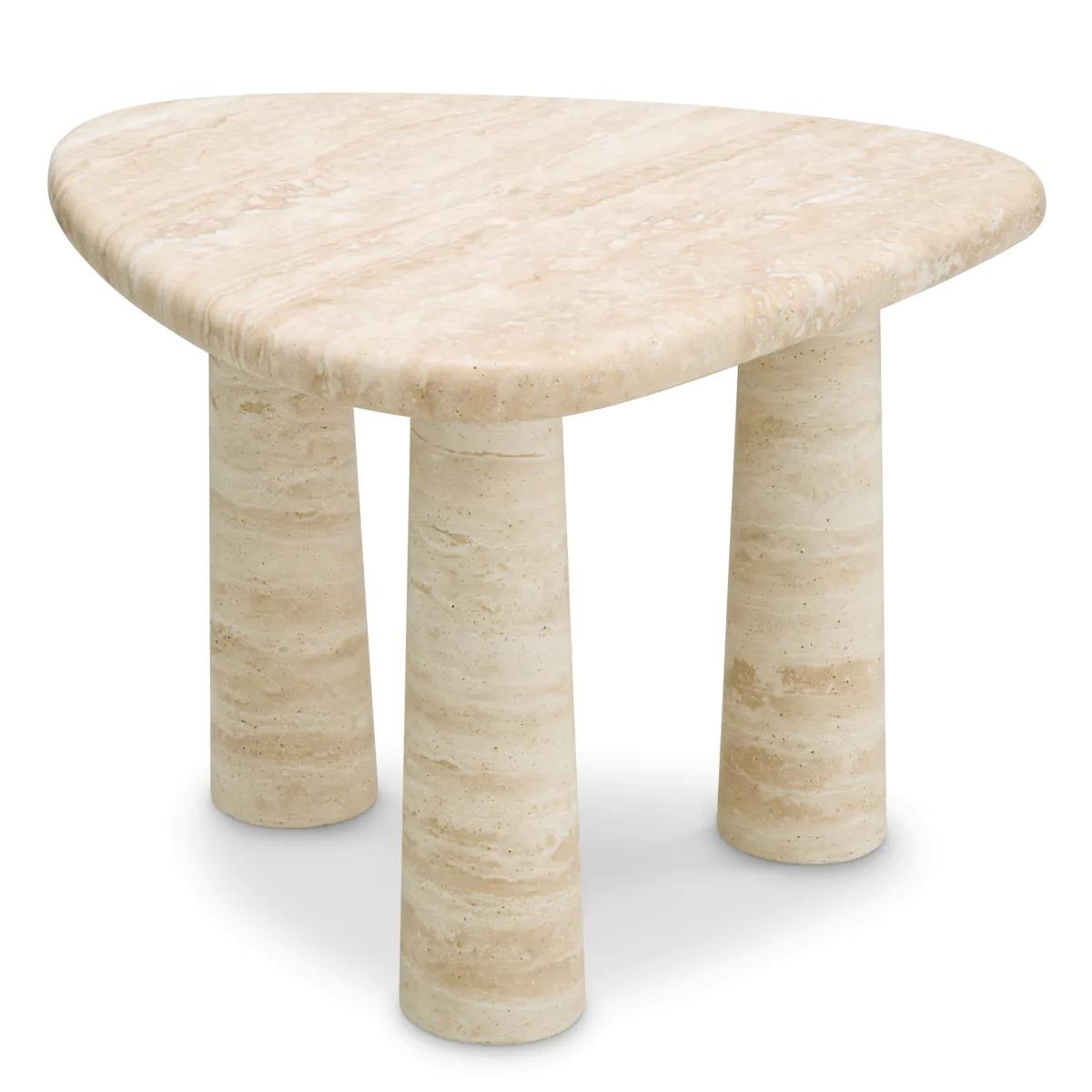 Larino Side Table in Travertine - Small