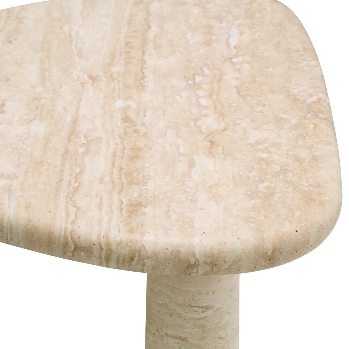 Larino Side Table in Travertine - Small