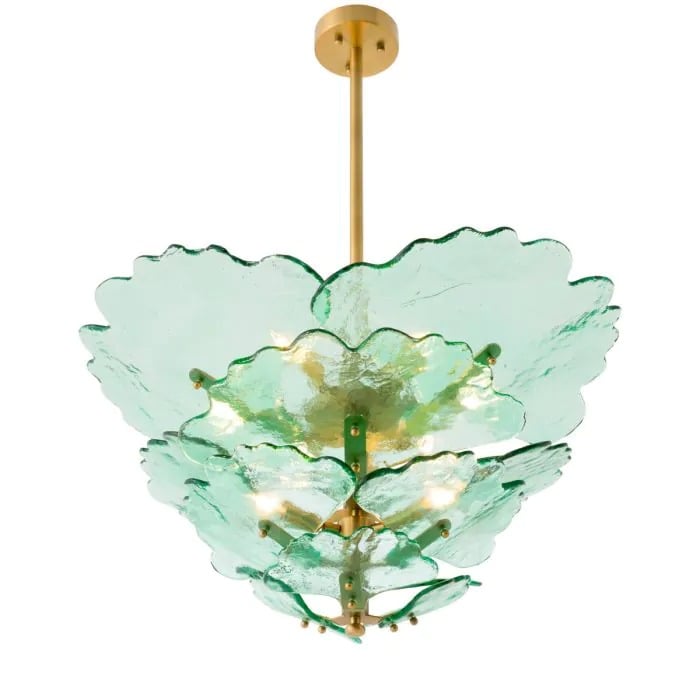 Chandelier Florina Green Glass