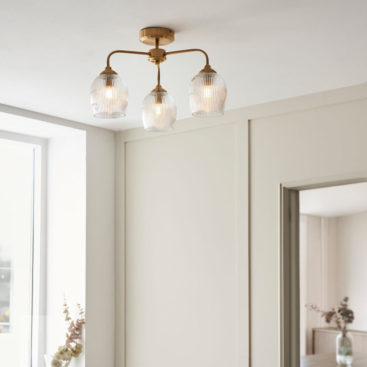 Etta Ribbed Ceiling Light - Large