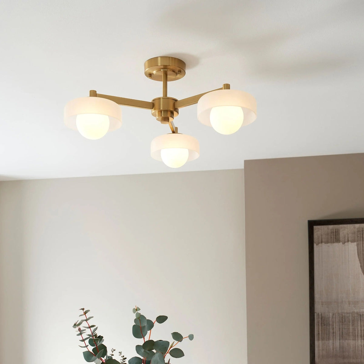 Kyson Ceiling Light in Brushed Aged Brass