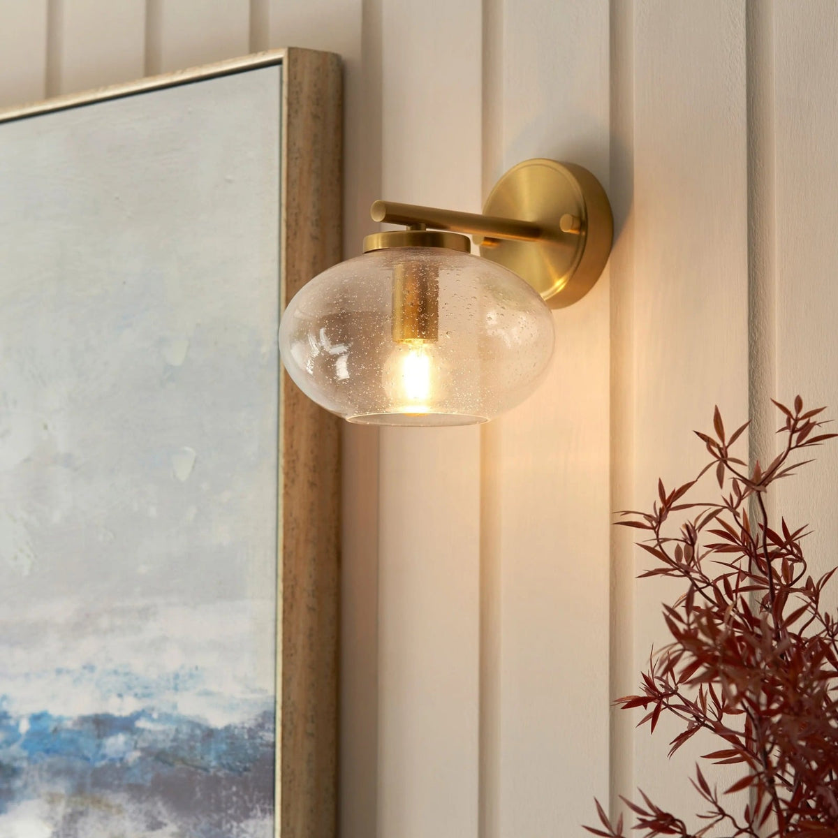 Milton Wall Light in Warm Brass